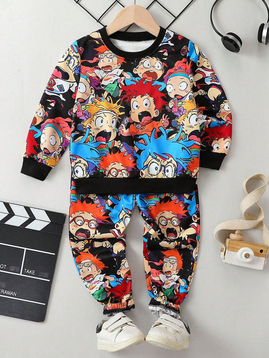 Baby/boy new style cartoon printed winter fleece tracksuit - #WP00-08