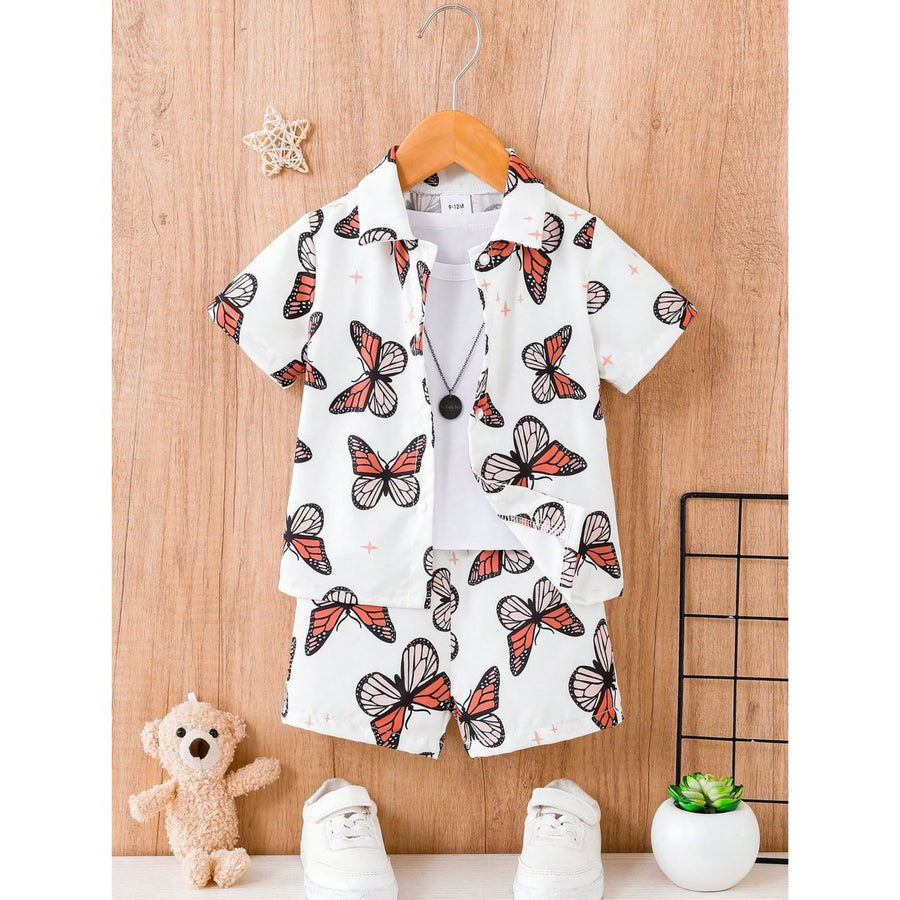 BABY/BOY SUMMER BUTTERFLY PRINTED SHIRT AND SHORT - #SS504