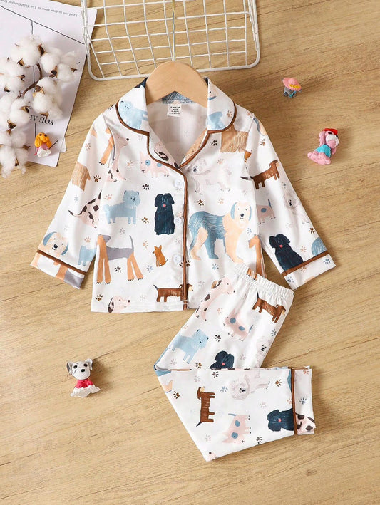 BABY/BOY PET CARTOON PRINTED KIDS SLEEPWEAR SET - #NS9