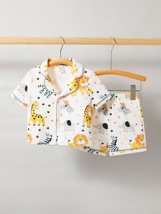 BABY/BOY ZOO PRINTED KIDS SLEEPWEAR SET - #NS11