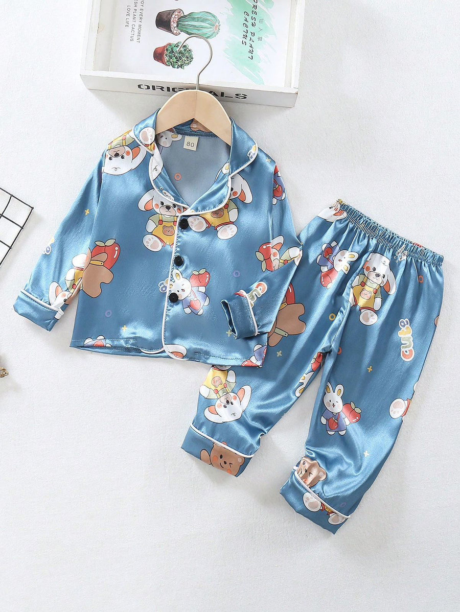 BABY/BOY BLUE CARTOON PRINTED SLEEPWEAR SET - #NS3