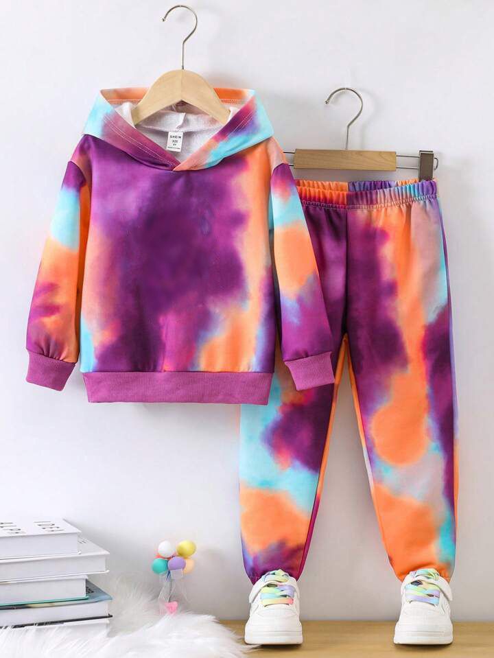 Baby/boy tie dye color style printed winter fleece tracksuit - #WP-009