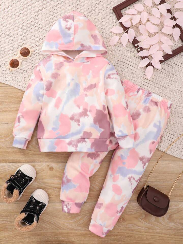 BABY/BOY SOFTIE COLOR CLOUDY TIE DYE FLEECE TRACKSUIT - #WP-000